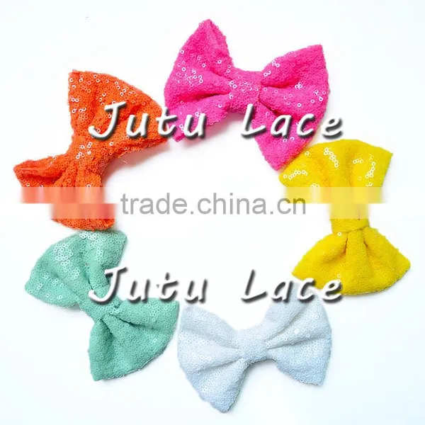 Wholesale High Quality Fashion Elegant Sequin Green Hair Bows for Baby / Kids /adult Christmas photo-6