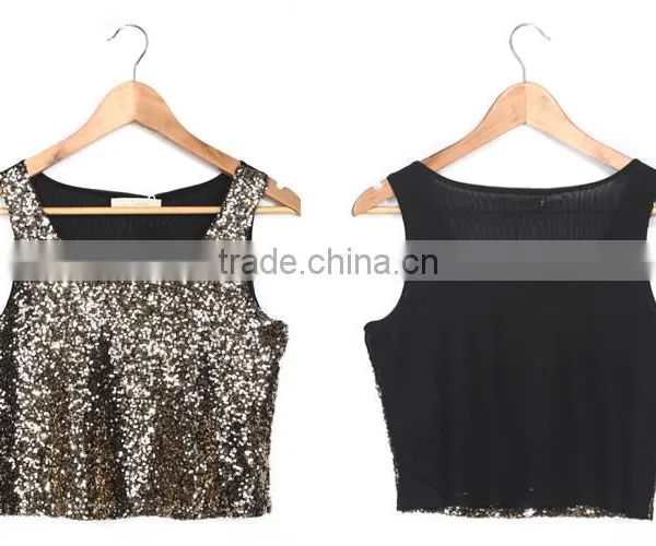 Sequined Stylish Tops for Women 2016 Crop Tank Tops Wholesale photo-5