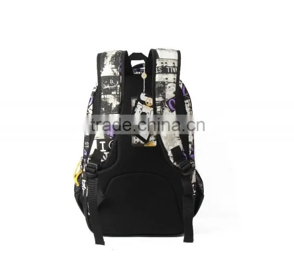 2015 New Printed Canvas School Backpack Leisure Bag Hiking Sports Backpack photo-4