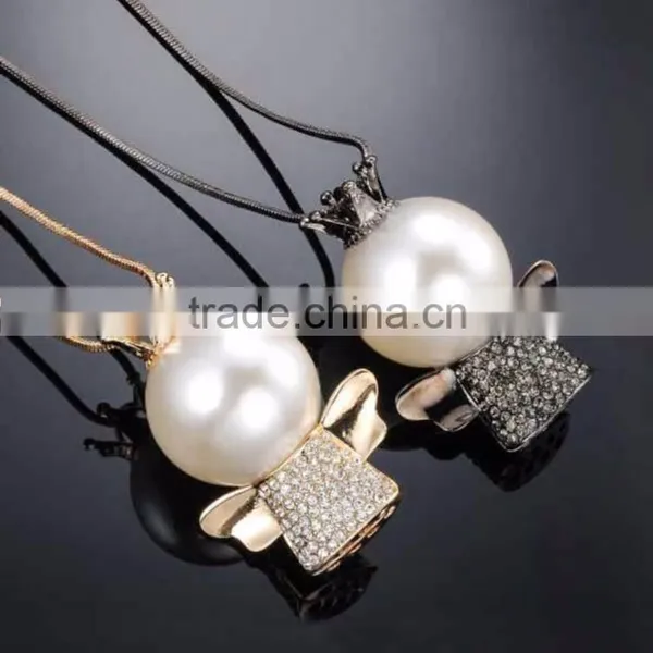 Hot Sale Gold Long Chain Simple Design Chinese Pearl Necklace Jewerly photo-5