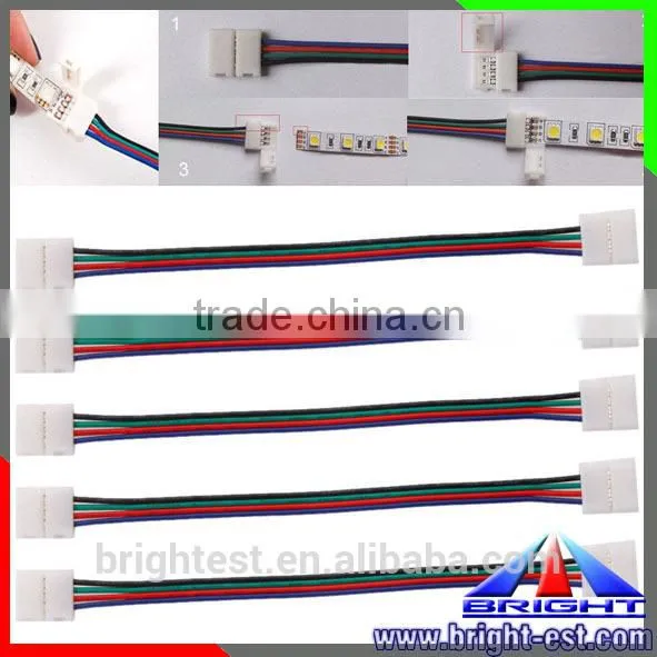 4 Pin 10mm RGB Led Strip Connector,Multiple Colors Rechargeable 3 Pole Led Strip Female Connector Led Strip Black Pcb Quality Choice photo-2