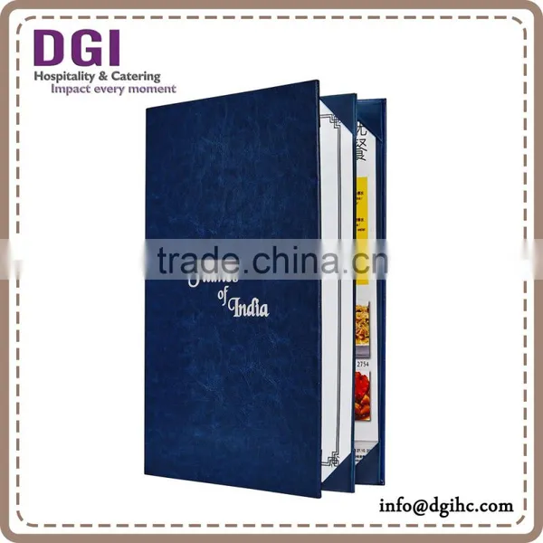 Custom Design Restaurant Menu Holder, PU Leather Cover Drink Menu Book/leather File Folder photo-2