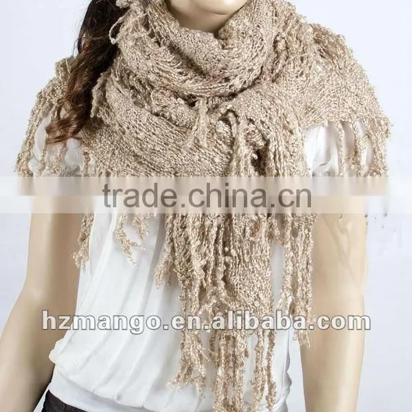 Latest Fashion Infinity Crochet Lace Fringe Knitted Winter Scarf