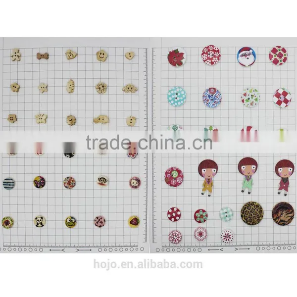 Sewing 2 Holes 2.5cm Round Red Flowers Button for Fabric photo-4