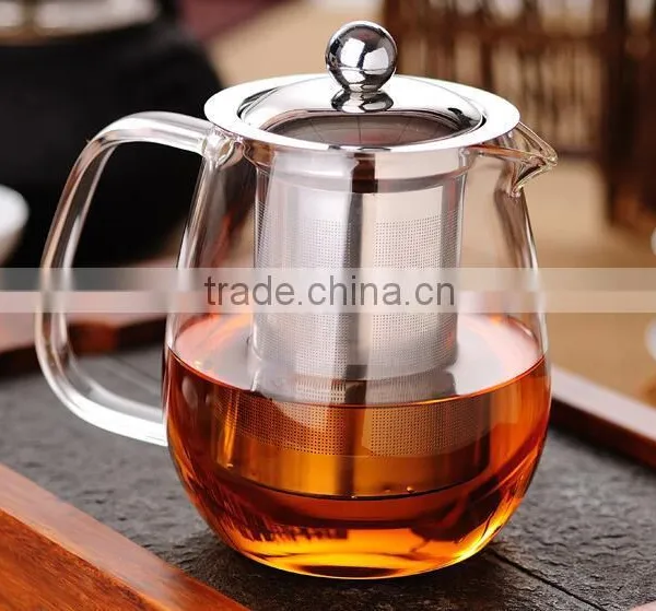 1200ml Hot Selling Borosilicate Glass Tea Pot With Stainless Steel Infuser Tea Pitcher Teapot photo-2