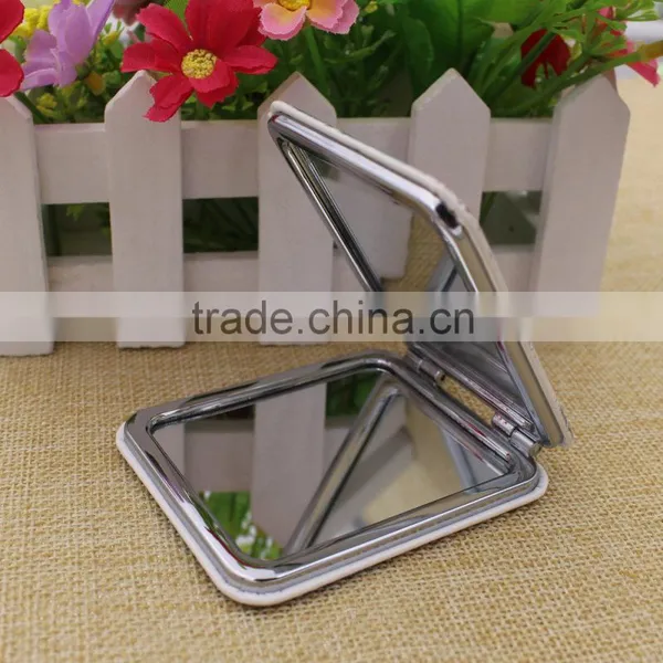 Delicate PU Mirror Pocket/flowers Leather Pocket Mirror/ Cute Cosmetic Mirror Custom Supplier's Choice photo-4
