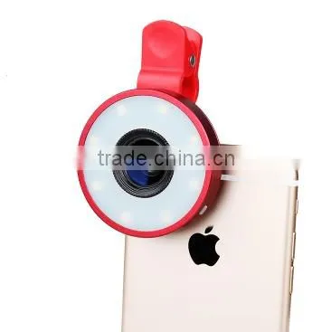 Angle Selfie Lens With LED Flash Fill-in Light for IPhone Samsung LG Mobile Phone Purple photo-5