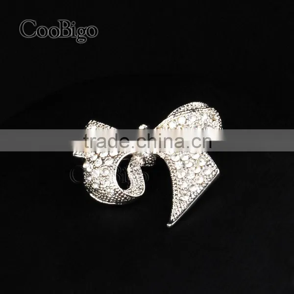 Fashion Jewelry Rhinestone Charming Bowknot Brooch Lady Girls Dresses Hijab Scarf Party Gift Apparel Promotion Accessories photo-2