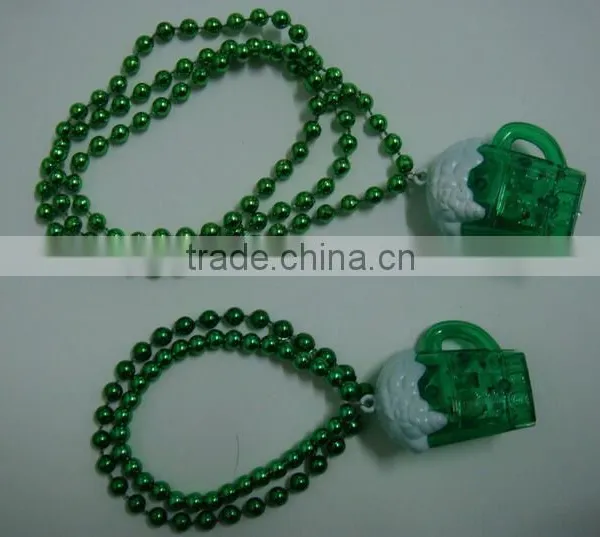 Popular Hot LED Flashing Light up SHAMROCK Necklace for st Patrick's Day photo-3