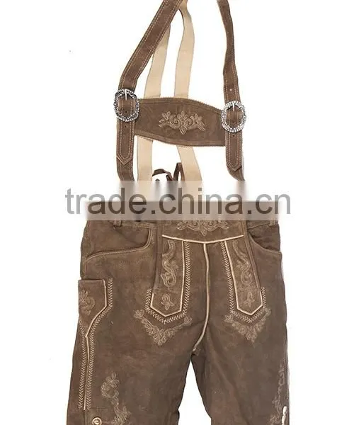 Bavarian Oktoberfest Trachten Lederhosen Bundhosen Costume Brown photo-2
