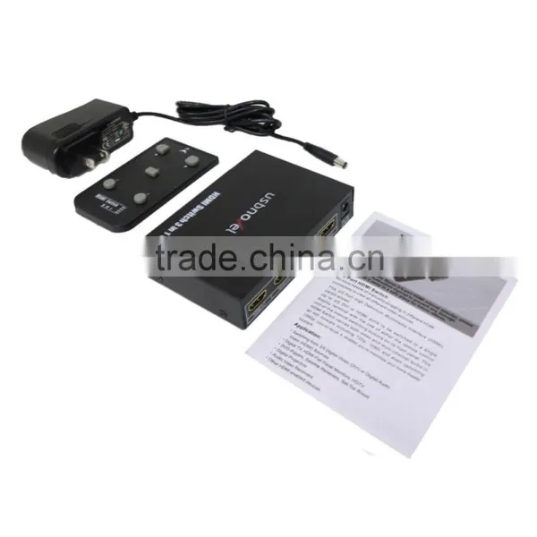 USBNOVEL 2016 New 3 in 1 Out HD MI Switch 3 Input and Output HD MI Selector With Power Adapter and Controller photo-2