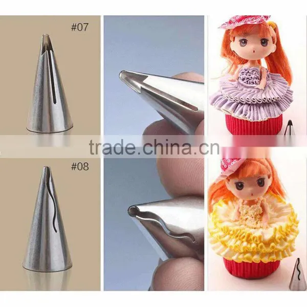 Hot Selling Wedding Cake Decorating Icing 5PCS Stainless Steel Russian Nozzles Pastry Bobbi Skirt Cake Nozzles Decoration Piping photo-6