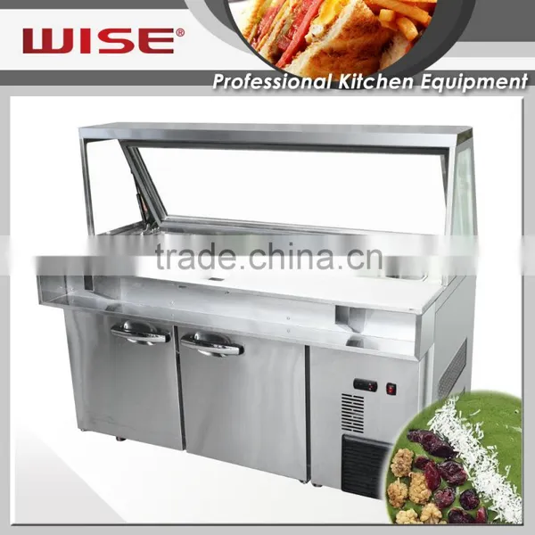 WISE Kitchen Solid Blue Ray 2 Door Sandwich Prep Table For Commercial Use photo-6