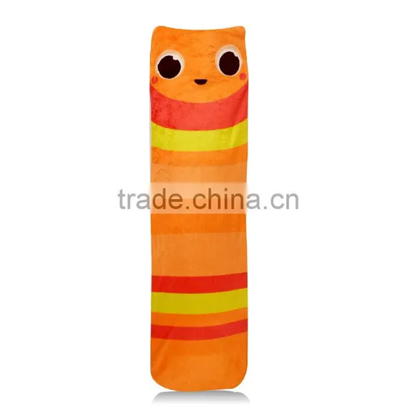 Long PVC Hot Water Bottle With Cute Cover 2000ml Orange Anti-scald