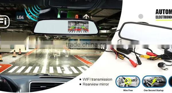 3G Wiring Free Wifi Wireless No Interference WIFI 5.0 Inch Smart 1080P GPS Android 4.4 3G Rearview Mirror Bluetooth Car DVR photo-4