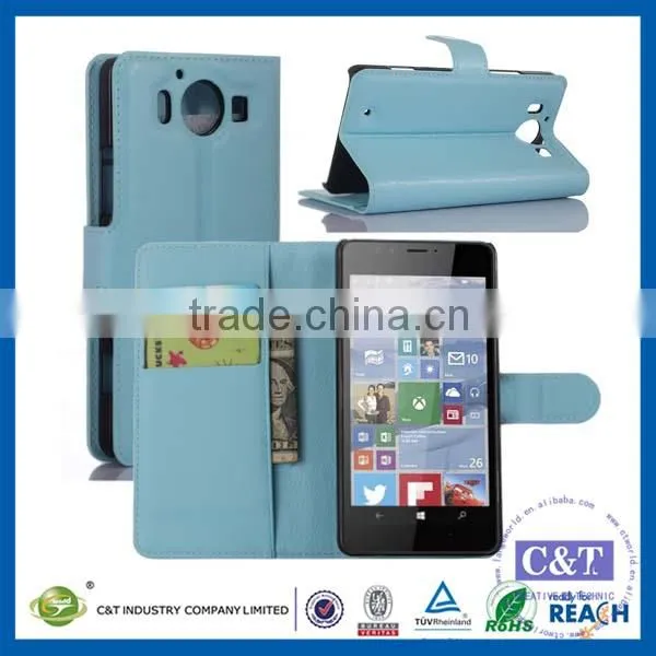 C&T High Quality Leather Flip Cover for Microsoft Lumia 950 photo-2