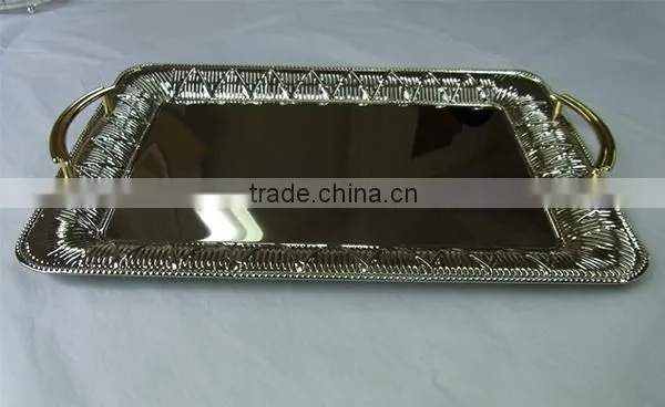 Sterling Silver Holloware Metal Salver Silver Plated Serving Trays for Wedding Tableware Service Tray photo-6