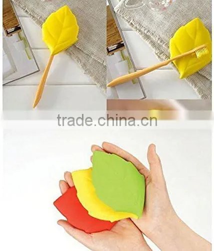 Portable Travelling Leaf Shaped Silicone Toothbrush Cover Case Outdoor Flexible FDA Silicone Water Cup photo-3