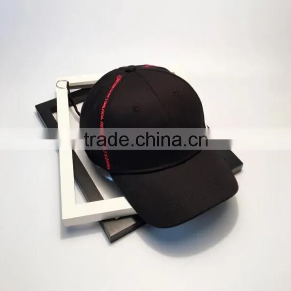 Custom 6 Panel Cotton Black Baseball Hats photo-3
