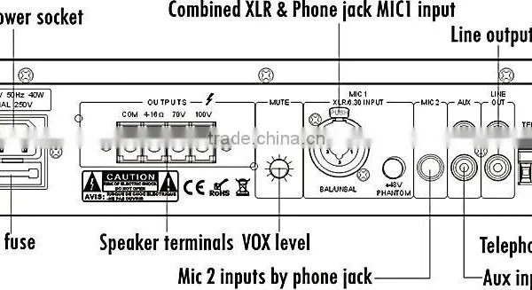 PA System 40W Desktop Power Echo Mixer Amplifier photo-3