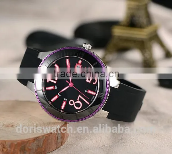 High Quality Top Grade New Design Rhinestone Silicone Ladies Watch Women Watch photo-3