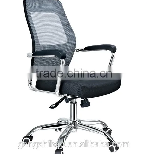 AB-317-1 low back Fixed armrest office chair, chromed base chair