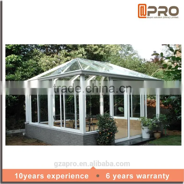 Customized Aluminum Commercial Sunroom Glass House Prefabricated Glass House