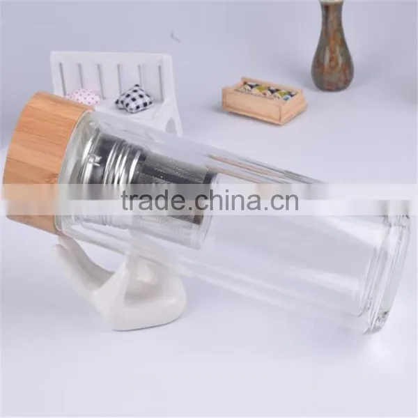 Drinking Glass Water Bottle With Stainless Steel Tea Filter, Borosilicate Water Bottle Glass 400ml photo-3