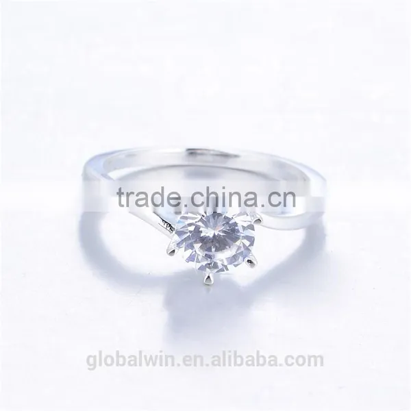 Crystal Gemstones Ring Free Sample Wholesale Custom Engraving With 6 Prongs Mexican Wedding Rings Gemstones Ring For Women photo-3
