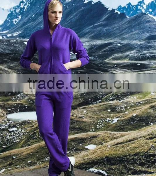 2014 New Fashion Knitting Pure Mongolian Cashmere Sweater With Hat