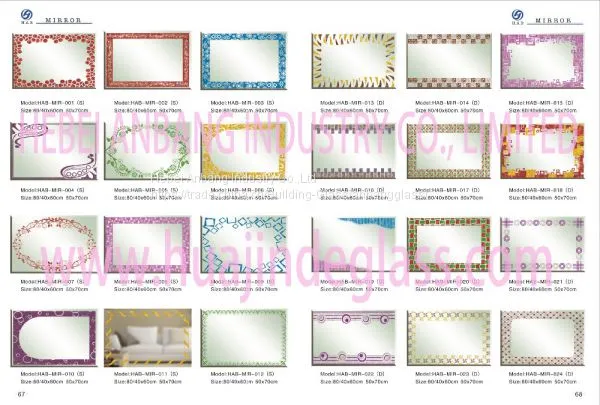 Double Coated Aluminium Mirror Tinted Mirror With Design, Decorative Bathroom Back Painted Mirror photo-2