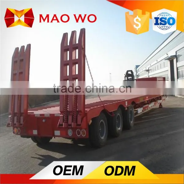 Hot Sale 60 Tons Dimensions Tri-axle Semi Low Bed Truck Trailer photo-2