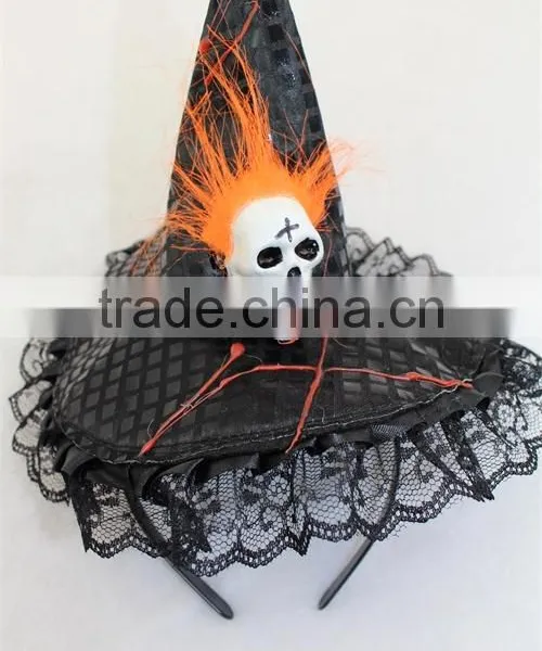 Fashion Halloween Witch Hat Headband Skull Hat Hairband photo-4