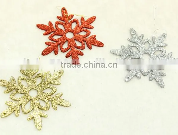 15051809 Hanging Cheap Christmas Plastic Glitter Snowflake photo-6