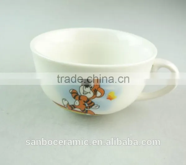 3 Pcs White Porcelain Decal Dinner Set for Kids in Stock photo-4