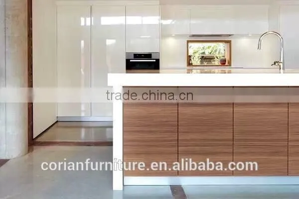 Modern Design PMMA Solid Surface +solid Wood Built Kitchen Center Bar Table photo-2