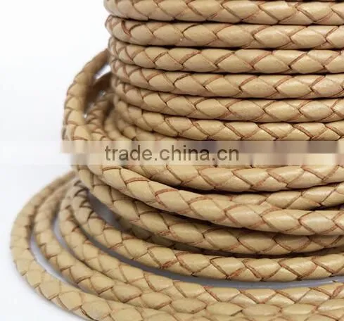 Colorful Real Leather Handmade Weave Lanyard / Round Leather Rope photo-2