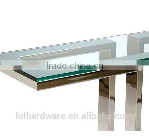 Factory Price Euro Style Stainless Steel Base Glass Console Table photo-2
