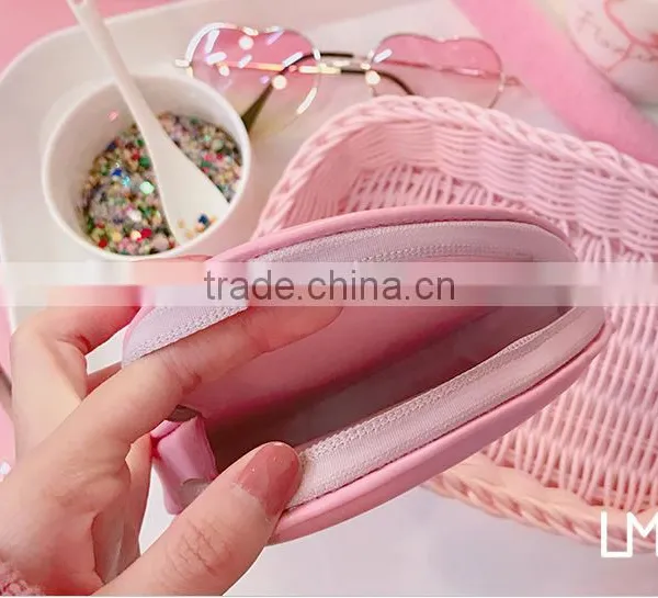 Sweet Heart Design Ladies Zipper Card Wallets Cute Coin Bag With Pink Pendant photo-4
