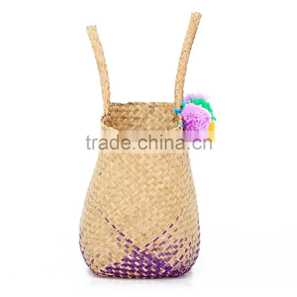 Seagrass Women Handbag With Pom Pom photo-3