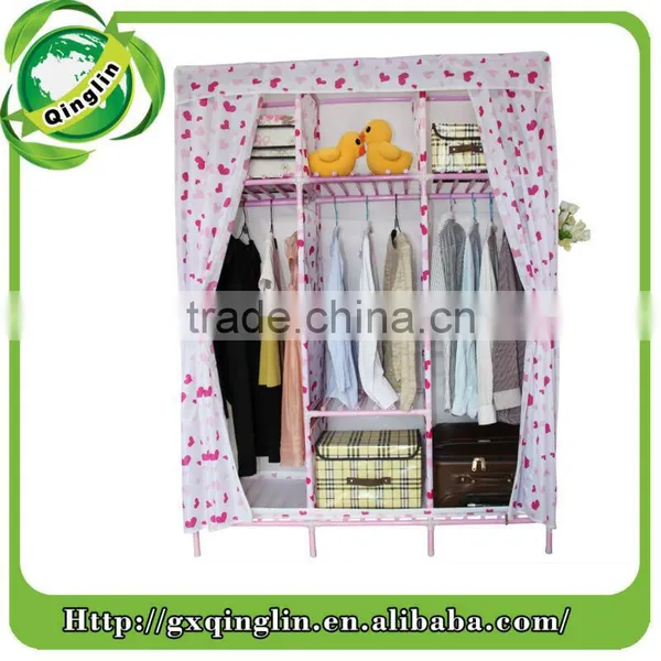 Solid Wooden Unfinished Shelf Construction Portable Wardrobe photo-5