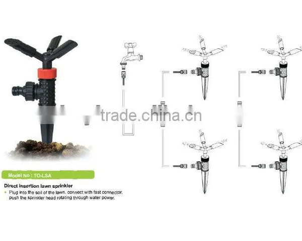 THREE ARM GARDEN SPRINKLER WITH SPIKE photo-1