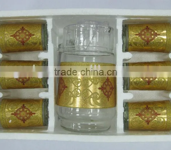 JK003 7pcs Glass Drinking Set With Deco photo-3