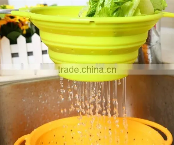 Folding Food Silicone Strainer,Silicone Kitchenware,Kitchen Tools photo-2