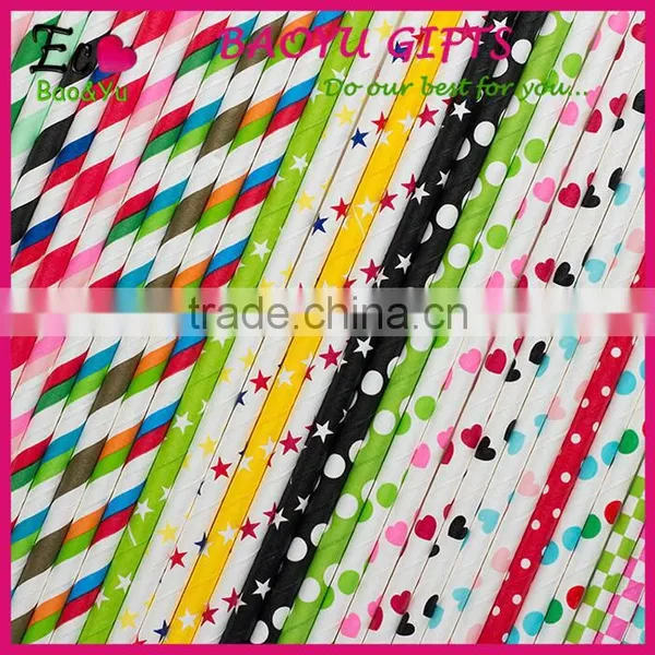 Colorful Long Paper Packing Straws For Birthday Wedding Valentine's Decorative Party Supplies Creative Drinking Straws In Bulk photo-3