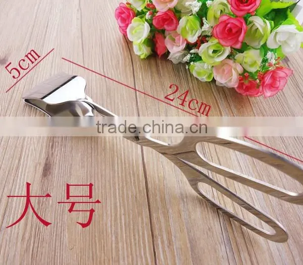 OEM Logo Cooking Tools Utensils 10inch Stainless Steel Kitchen Scissor Tongs , Bbq Scissor Tongs photo-3