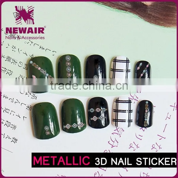 New Air 2017 Wholesale Metallic Nail Stickers,gold Color Nail Sticker,metal Style Nail Sticker photo-2