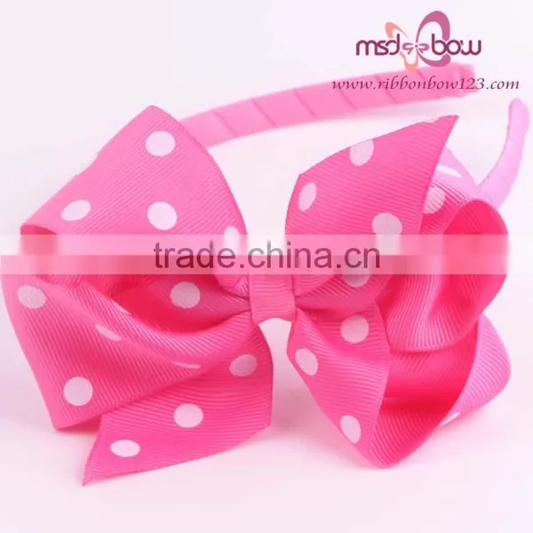 Dot Hair Bows Headbands for Baby Girls photo-3