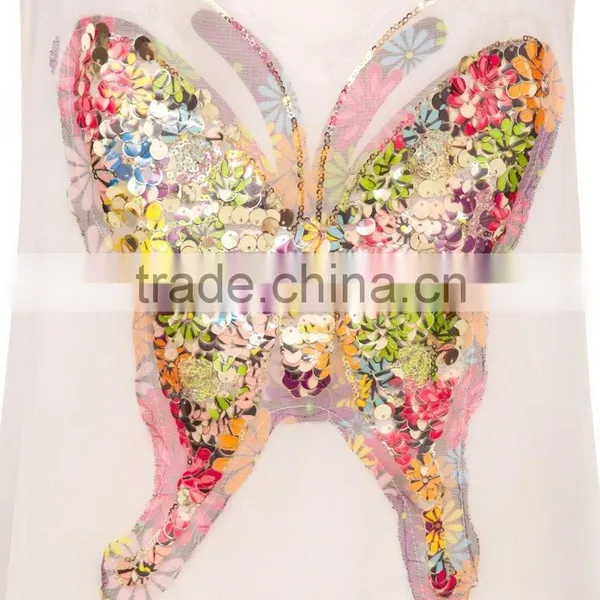 Butterfly Sequins Latest Fashion Blouse Design,fancy Blouse,womens Vest photo-4