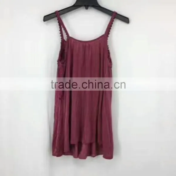 Women Hot Sell Stocklots Branded Garment Wash Sexy Lace Tank Top photo-4